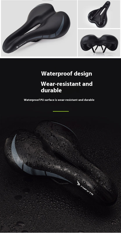 Bike Saddle Seat Cushion – Universal, Breathable PU Leather Memory Foam - wEbike