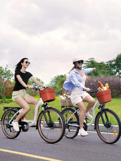 500W Electric City Bike with 37 Mile Range - 26" 7-Speed E-Bike with Front Suspension - wEbike