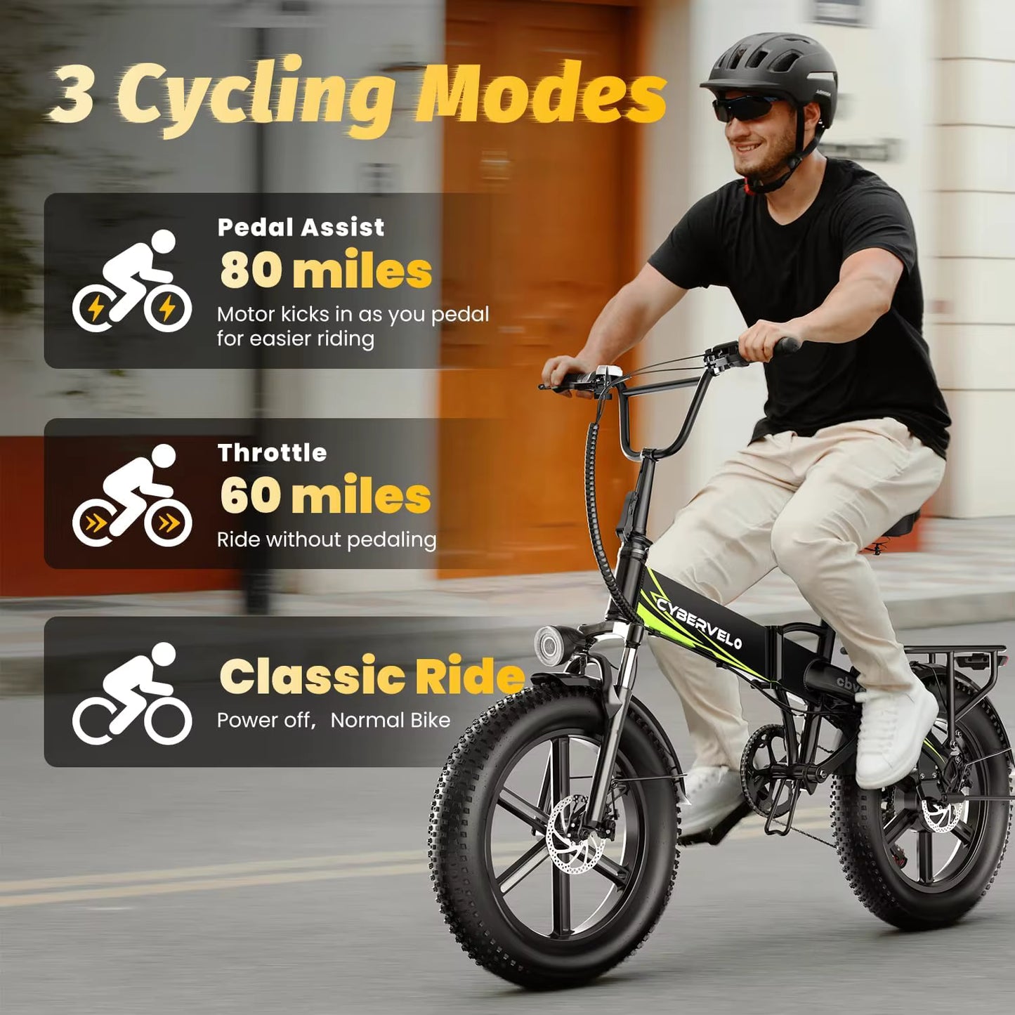 1000W Folding Electric Bike with 80 Mile Range - 28MPH Fat Tire E-Bike with Waterproof Battery - wEbike