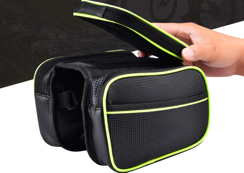 Bike Frame Bag with Phone Holder - Waterproof Top Tube Storage for Mountain Bikes - wEbike