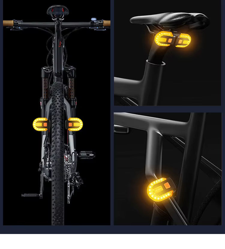 Wireless Bike Turn Signal Rear Light with Remote Control - USB Rechargeable LED Tail Light for Night Riding Safety - wEbike