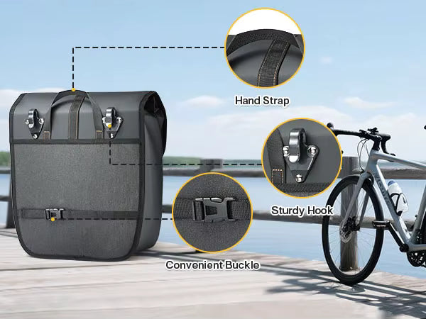 20L Waterproof Bike Rack Bag - Large Capacity Bicycle Pannier for Commuting and Touring - wEbike
