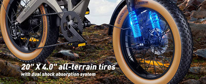 1500W Off-Road Electric Bike with Hydraulic Brakes - 40 Mile Range Fat Tire E-Bike for Adults - wEbike