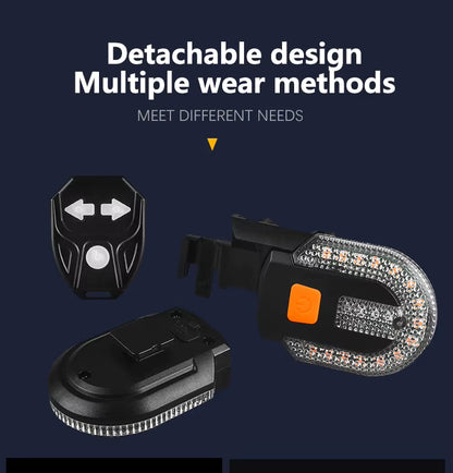 Wireless Bike Turn Signal Rear Light with Remote Control - USB Rechargeable LED Tail Light for Night Riding Safety - wEbike
