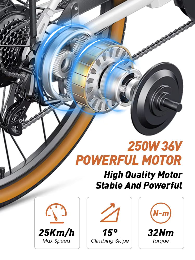 500W Electric City Bike with 37 Mile Range - 26" 7-Speed E-Bike with Front Suspension - wEbike