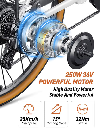 500W Electric City Bike with 37 Mile Range - 26" 7-Speed E-Bike with Front Suspension - wEbike
