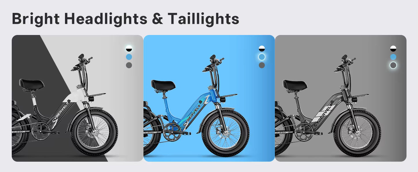 1500W Step-Through Electric Bike with Removable Battery - 80 Mile Range 30MPH Fat Tire E-Bike - wEbike