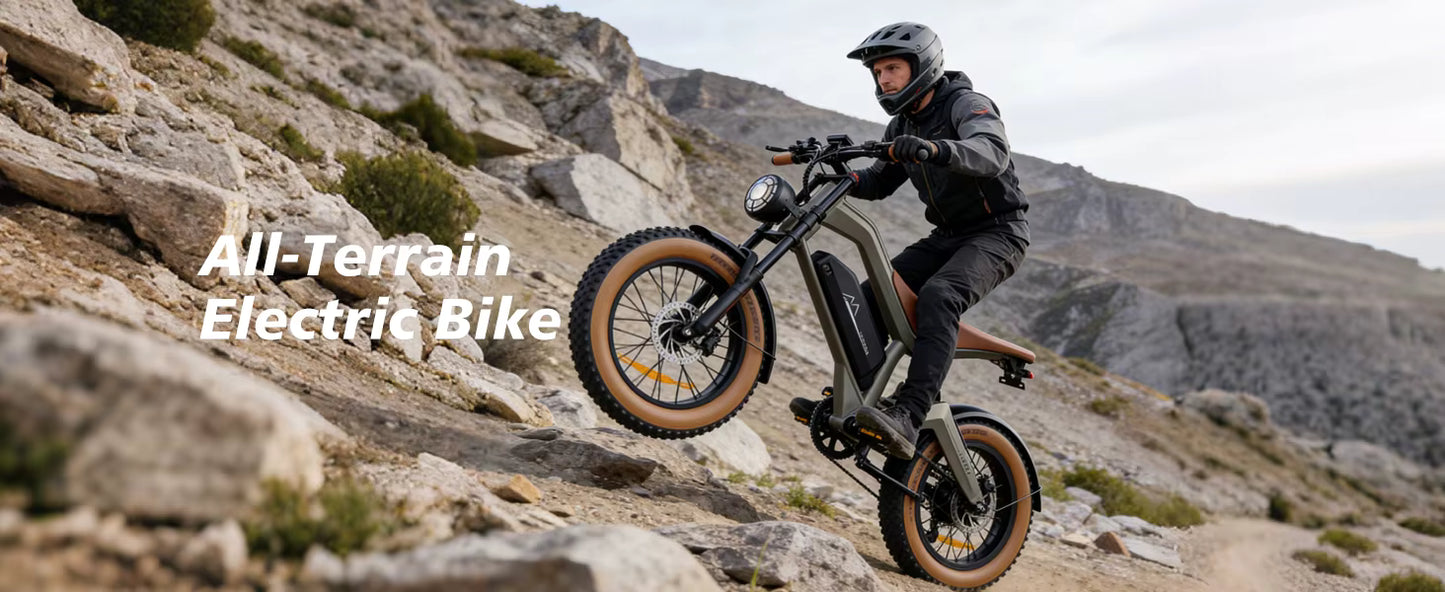 1500W Off-Road Electric Bike with Hydraulic Brakes - 40 Mile Range Fat Tire E-Bike for Adults - wEbike