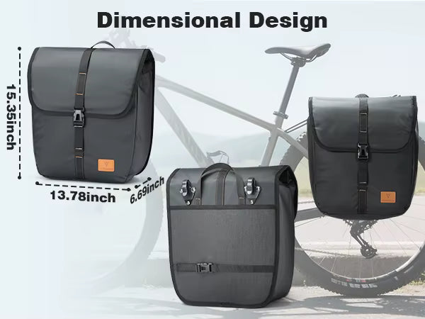 20L Waterproof Bike Rack Bag - Large Capacity Bicycle Pannier for Commuting and Touring - wEbike