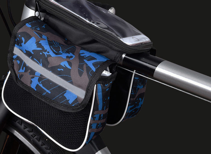 Bike Frame Bag with Phone Holder - Waterproof Top Tube Storage for Mountain Bikes - wEbike