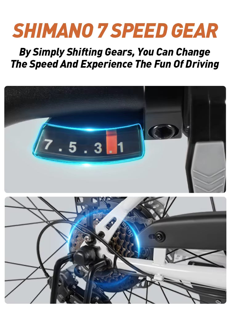 500W Electric City Bike with 37 Mile Range - 26" 7-Speed E-Bike with Front Suspension - wEbike