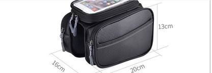 Bike Frame Bag with Phone Holder - Waterproof Top Tube Storage for Mountain Bikes - wEbike