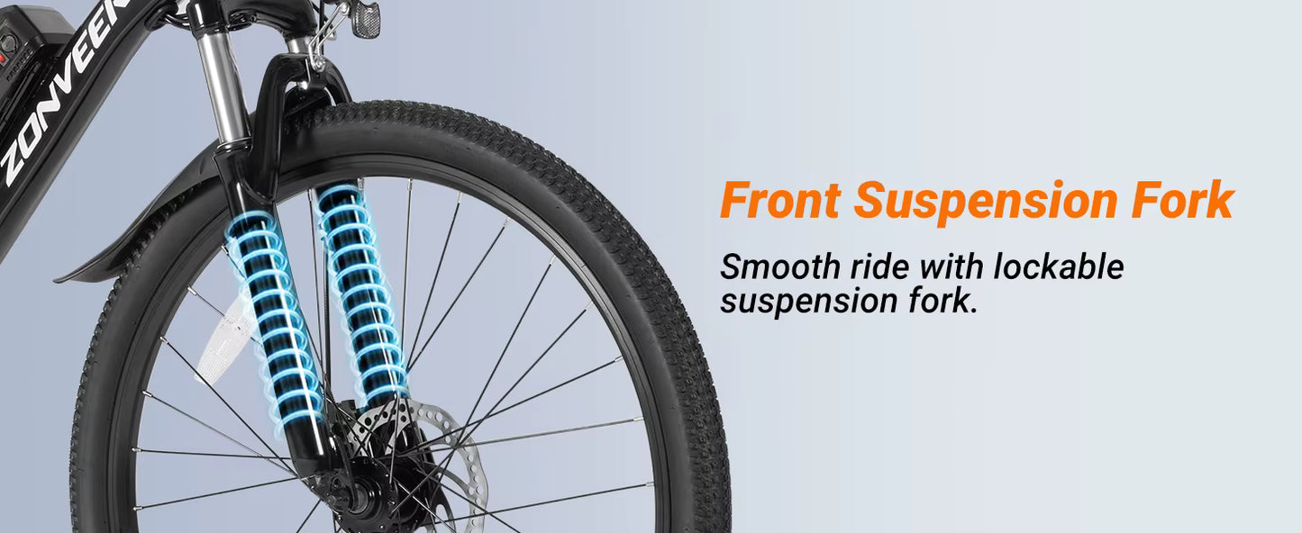 1000W Lightweight Electric Mountain Bike - 50 Mile Range 30MPH 26" E-Bike for Adults - wEbike