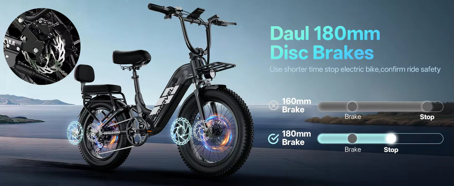 1500W Step-Through Electric Bike with Removable Battery - 80 Mile Range 30MPH Fat Tire E-Bike - wEbike