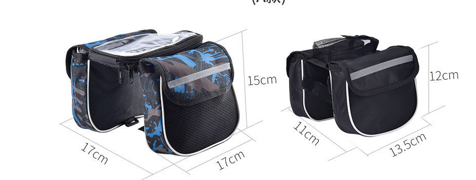 Bike Frame Bag with Phone Holder - Waterproof Top Tube Storage for Mountain Bikes - wEbike