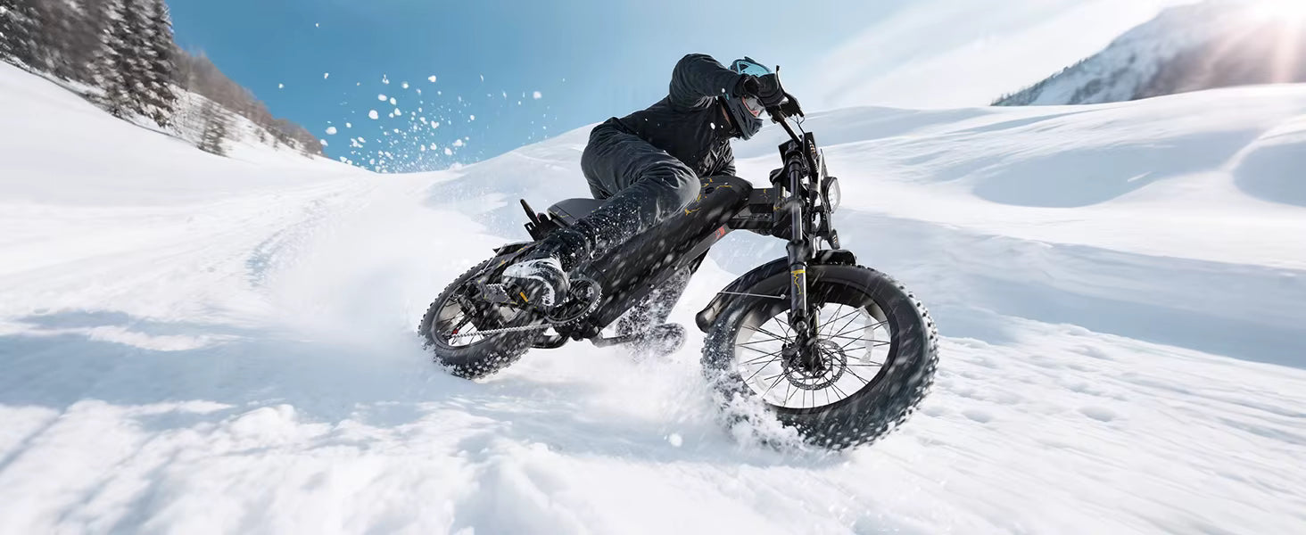 1000W Motorcycle-Style Electric Bike with 60 Mile Range - 28MPH Fat Tire E-Bike for Adults - wEbike