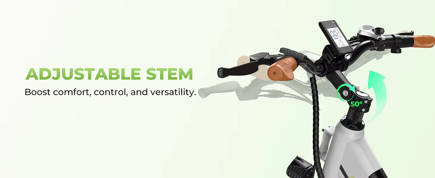 1000W Step-Through Electric Bike with Removable Battery - 80 Mile Range 28MPH City E-Bike - wEbike