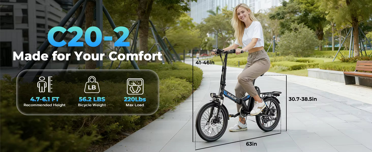 500W Folding Electric Bike with 40 Mile Range - Lightweight 20MPH City E-Bike for Adults - wEbike