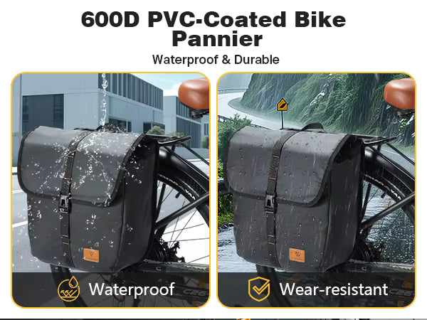 20L Waterproof Bike Rack Bag - Large Capacity Bicycle Pannier for Commuting and Touring - wEbike