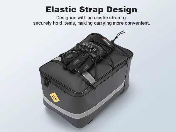 15L Waterproof Bike Rack Bag - PU Leather Rear Carrier with Reflective Straps for Commuting - wEbike