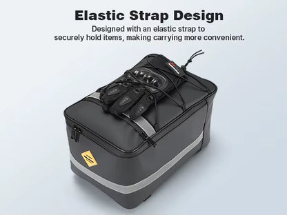 15L Waterproof Bike Rack Bag - PU Leather Rear Carrier with Reflective Straps for Commuting - wEbike