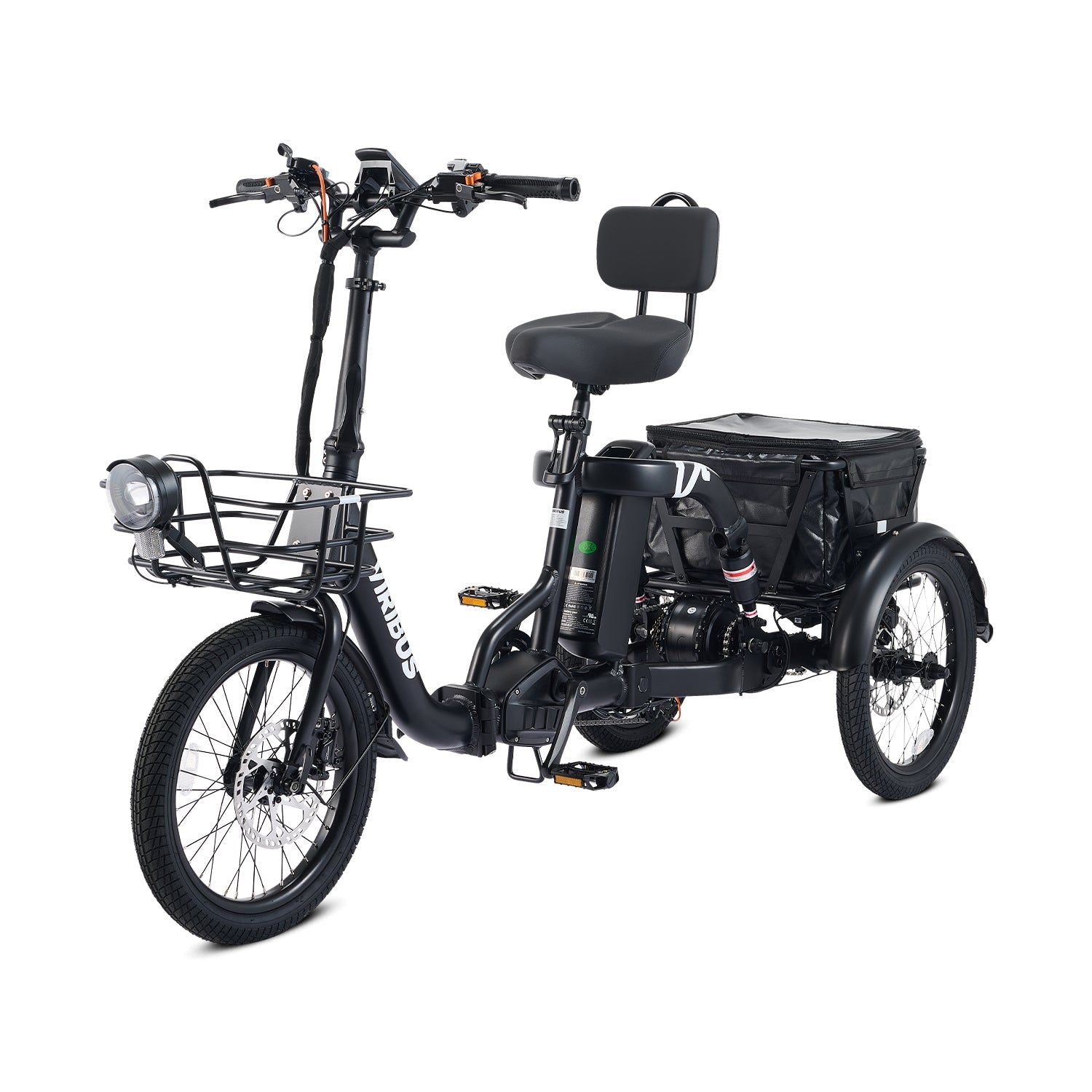Viribus FC2 Folding Electric Tricycle - 750W 3-Wheel E-Trike with 20" Fat Tires for Adults - wEbike