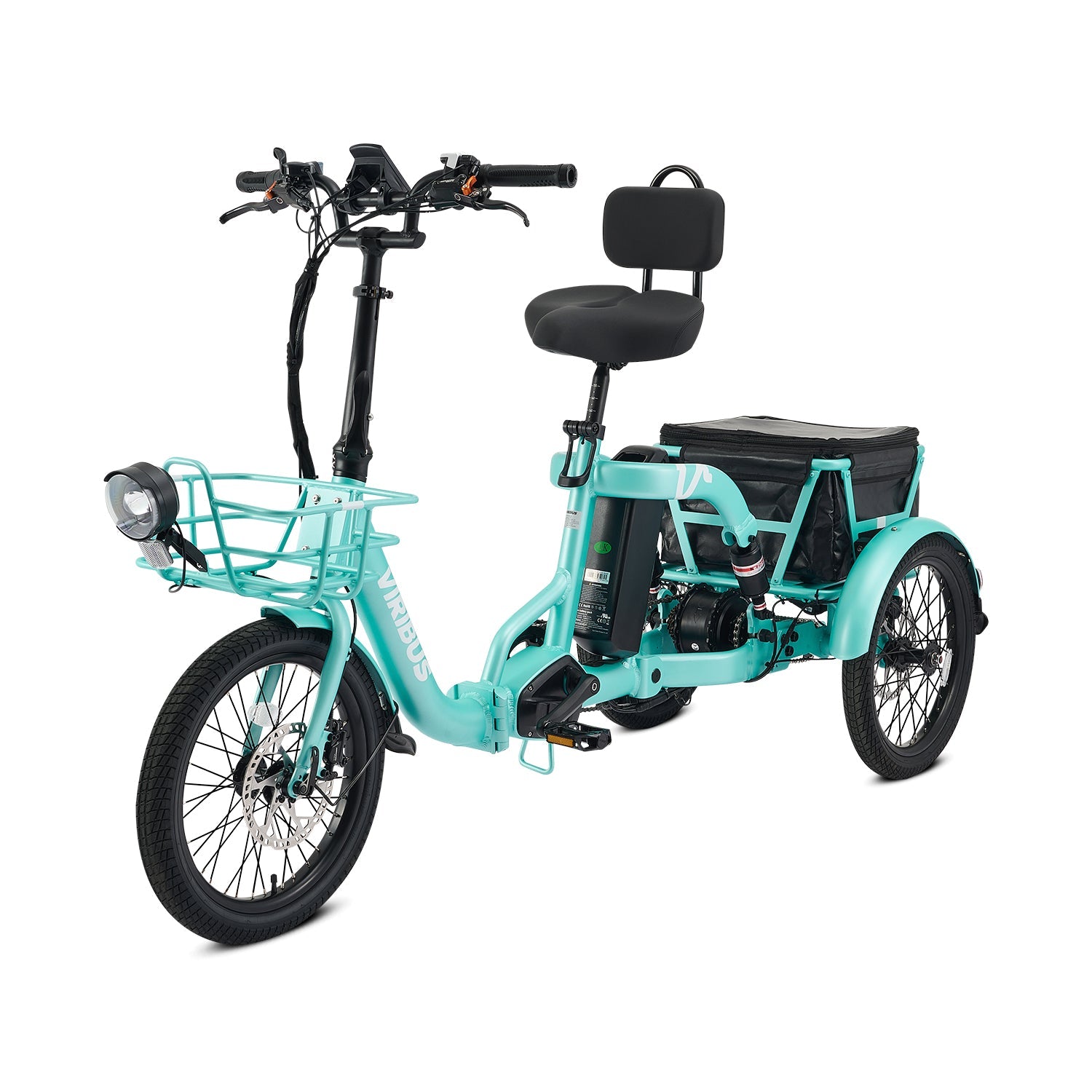 Viribus FC2 Folding Electric Tricycle - 750W 3-Wheel E-Trike with 20" Fat Tires for Adults - wEbike