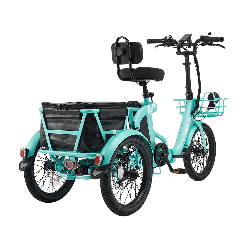 Viribus FC2 Folding Electric Tricycle - 750W 3-Wheel E-Trike with 20" Fat Tires for Adults - wEbike