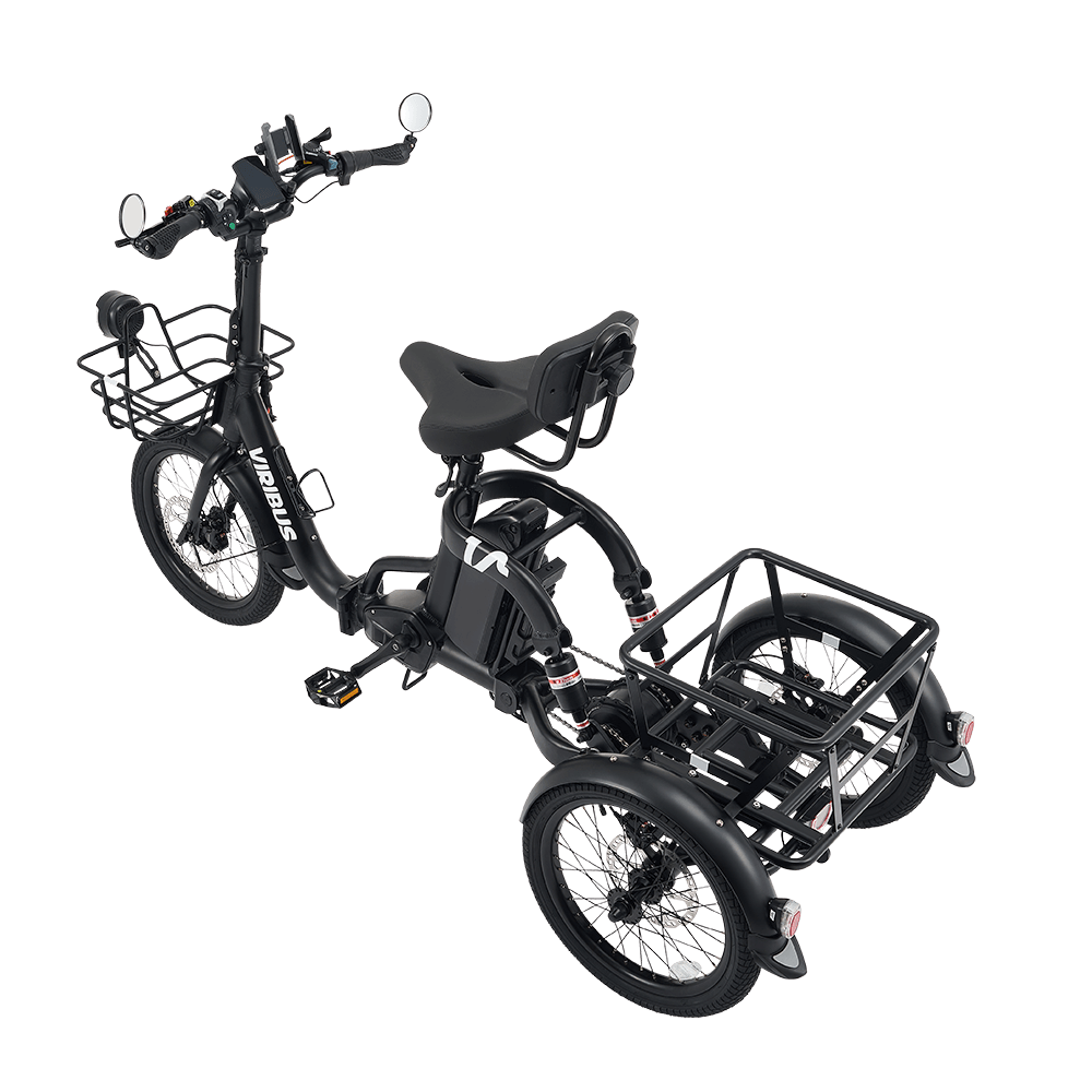 Viribus FC2 Folding Electric Tricycle - 750W 3-Wheel E-Trike with 20" Fat Tires for Adults - wEbike