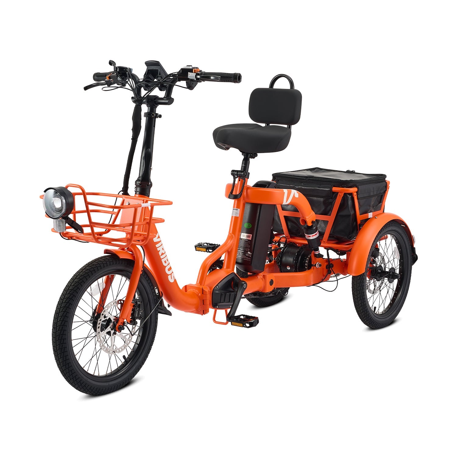 Viribus FC2 Folding Electric Tricycle - 750W 3-Wheel E-Trike with 20" Fat Tires for Adults - wEbike