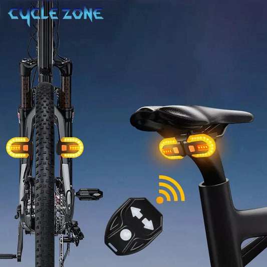 Wireless Bike Turn Signal Rear Light with Remote Control - USB Rechargeable LED Tail Light for Night Riding Safety - wEbike
