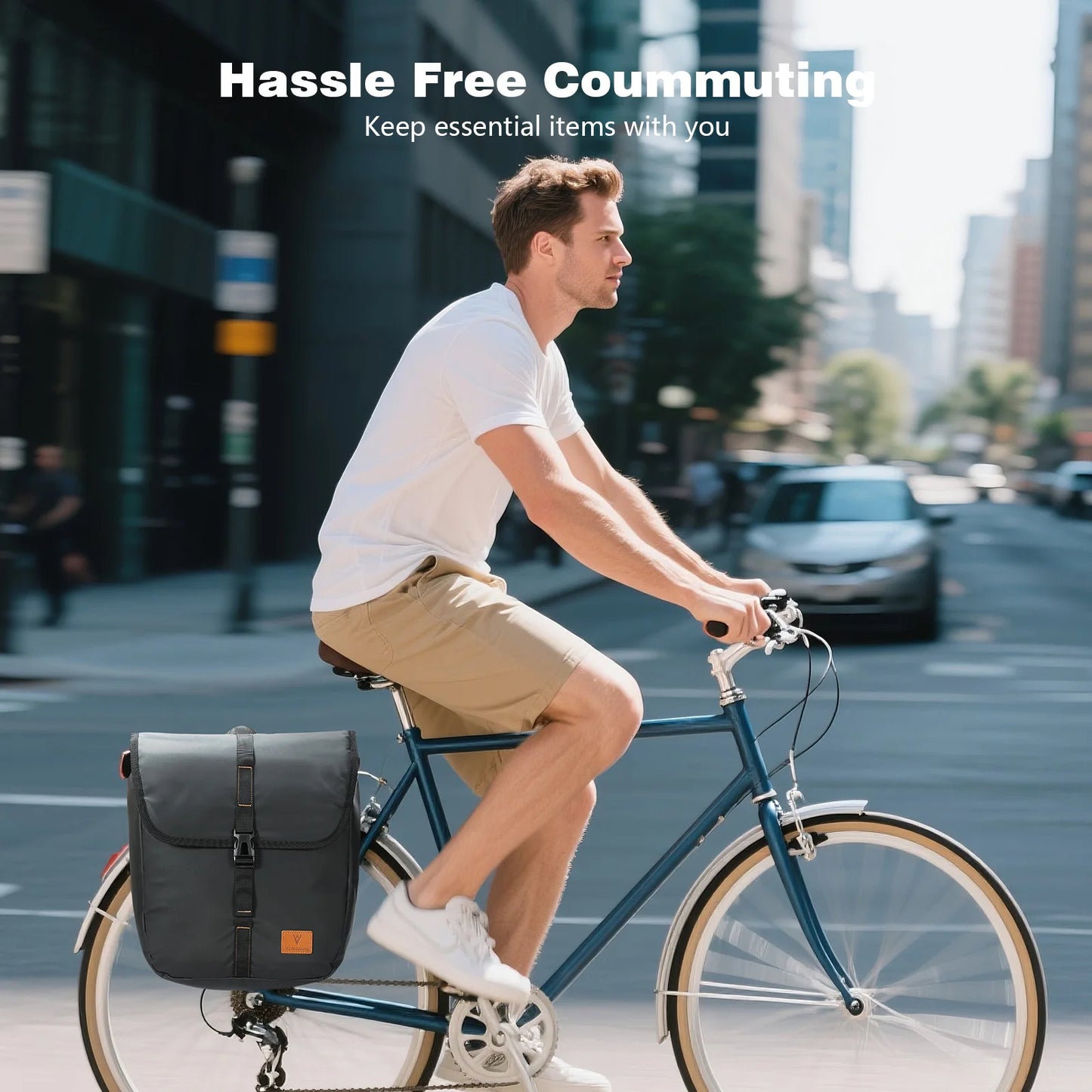 20L Waterproof Bike Rack Bag - Large Capacity Bicycle Pannier for Commuting and Touring - wEbike