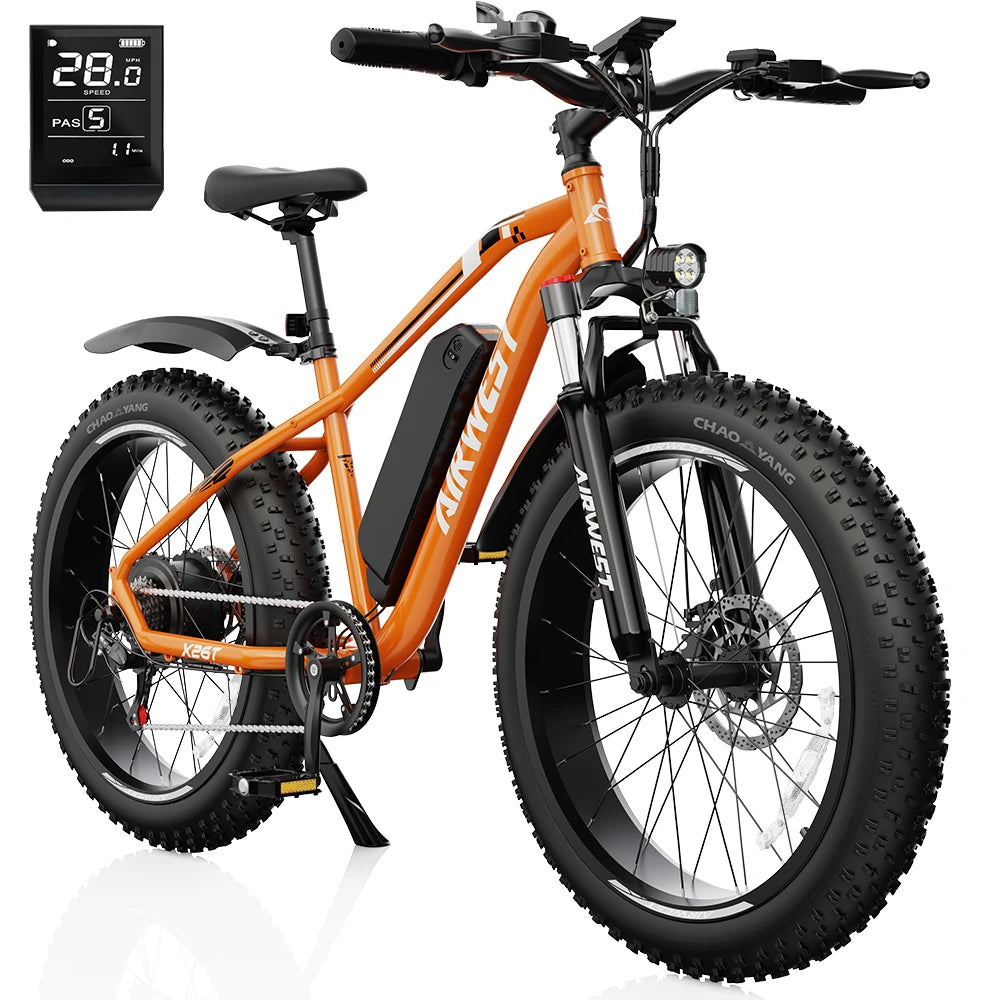 750W All-Terrain Electric Bike with 26" Fat Tires - 50 Mile Range 25MPH E-Bike for Adults - wEbike