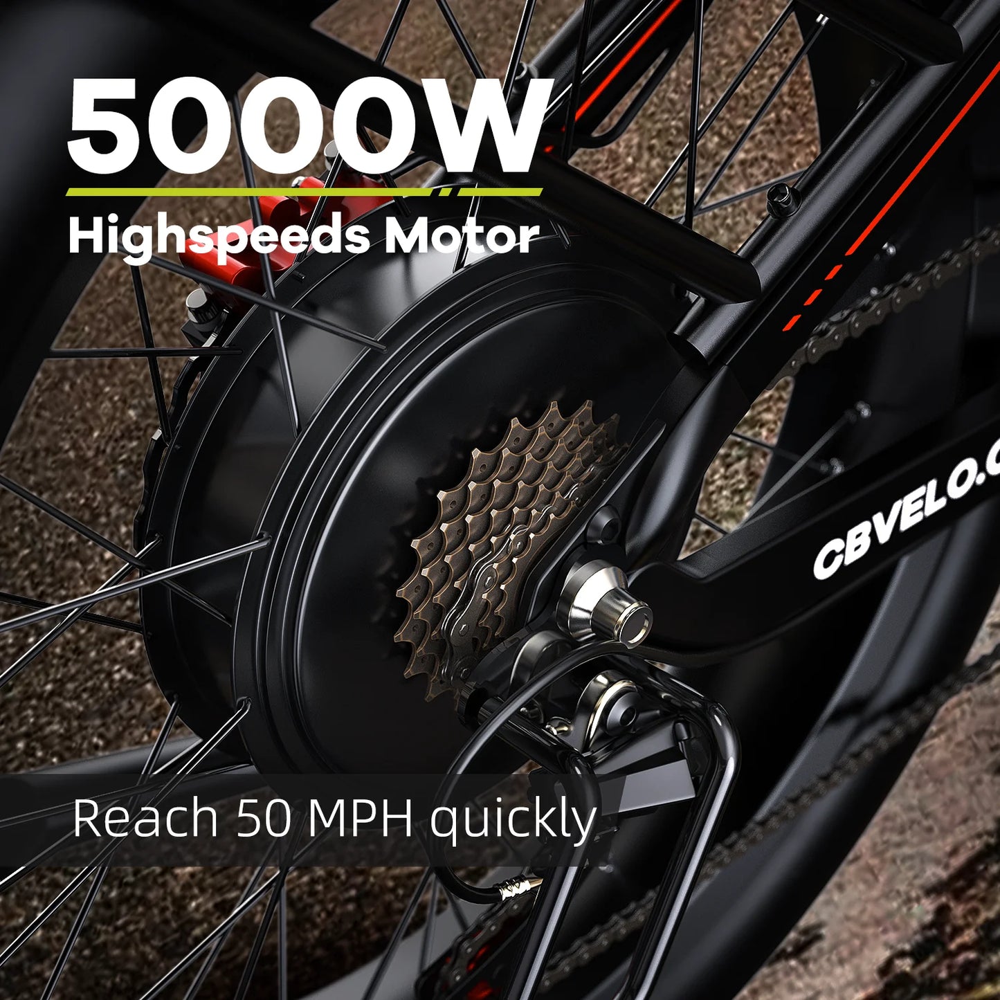 5000W Ultra-Power Electric Bike with 120 Mile Range - 50MPH All-Terrain Fat Tire E-Bike for Adults - wEbike