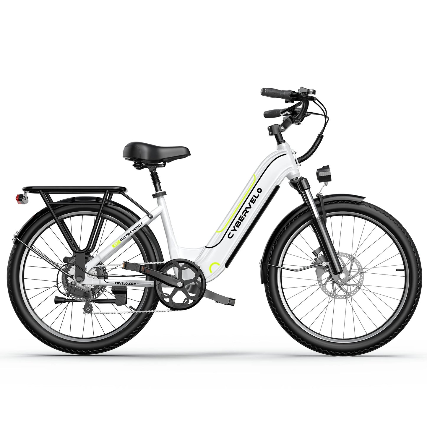 1000W Electric City Bike with 80 Mile Range - 26" 7-Speed E-Bike for Adults with LCD Display - wEbike