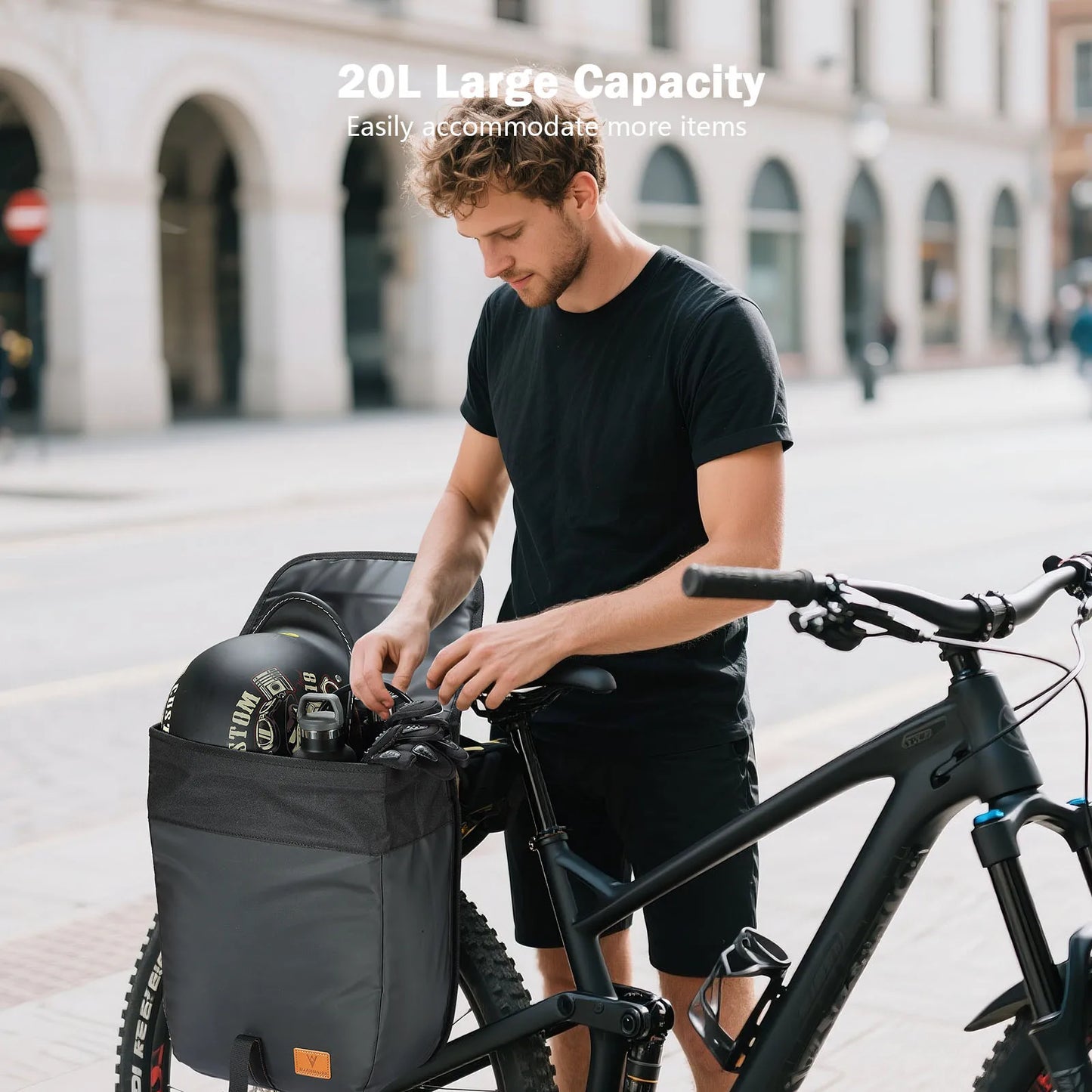 20L Waterproof Bike Rack Bag - Large Capacity Bicycle Pannier for Commuting and Touring - wEbike
