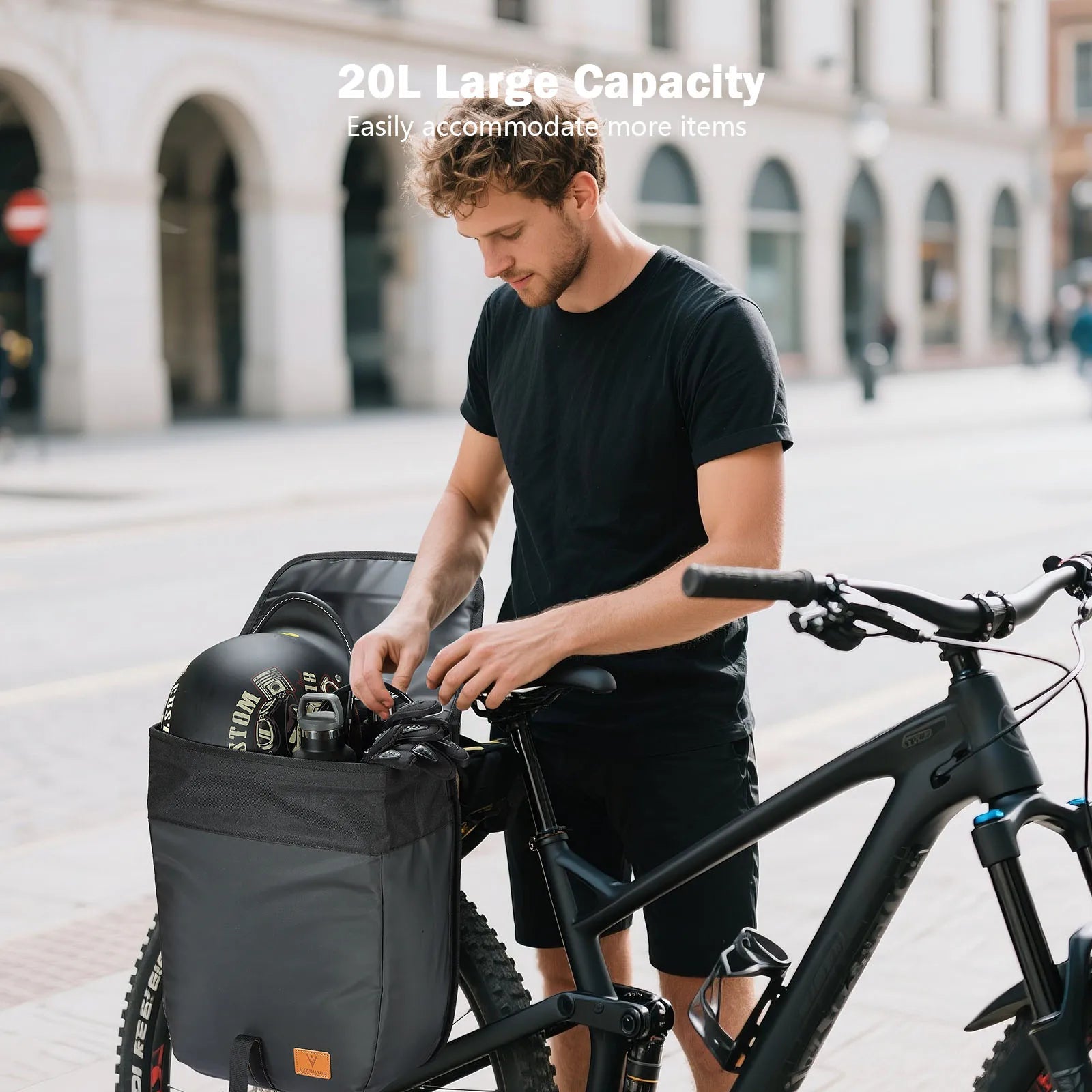20L Waterproof Bike Rack Bag - Large Capacity Bicycle Pannier for Commuting and Touring - wEbike