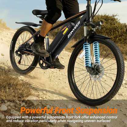 1000W Lightweight Electric Mountain Bike - 50 Mile Range 30MPH 26" E-Bike for Adults - wEbike