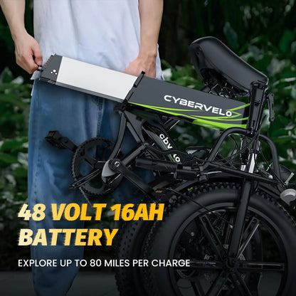 1000W Folding Electric Bike with 80 Mile Range - 28MPH Fat Tire E-Bike with Waterproof Battery - wEbike