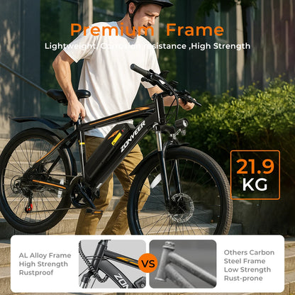 1000W Lightweight Electric Mountain Bike - 50 Mile Range 30MPH 26" E-Bike for Adults - wEbike
