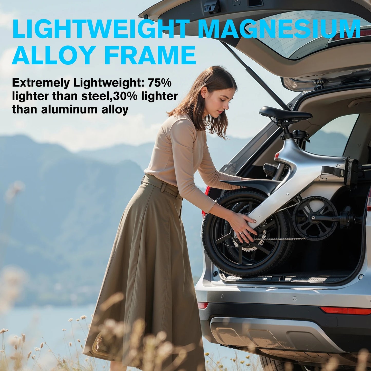 500W Folding Electric Bike for Adults - Lightweight 20MPH City E-Bike with 30 Mile Range - wEbike