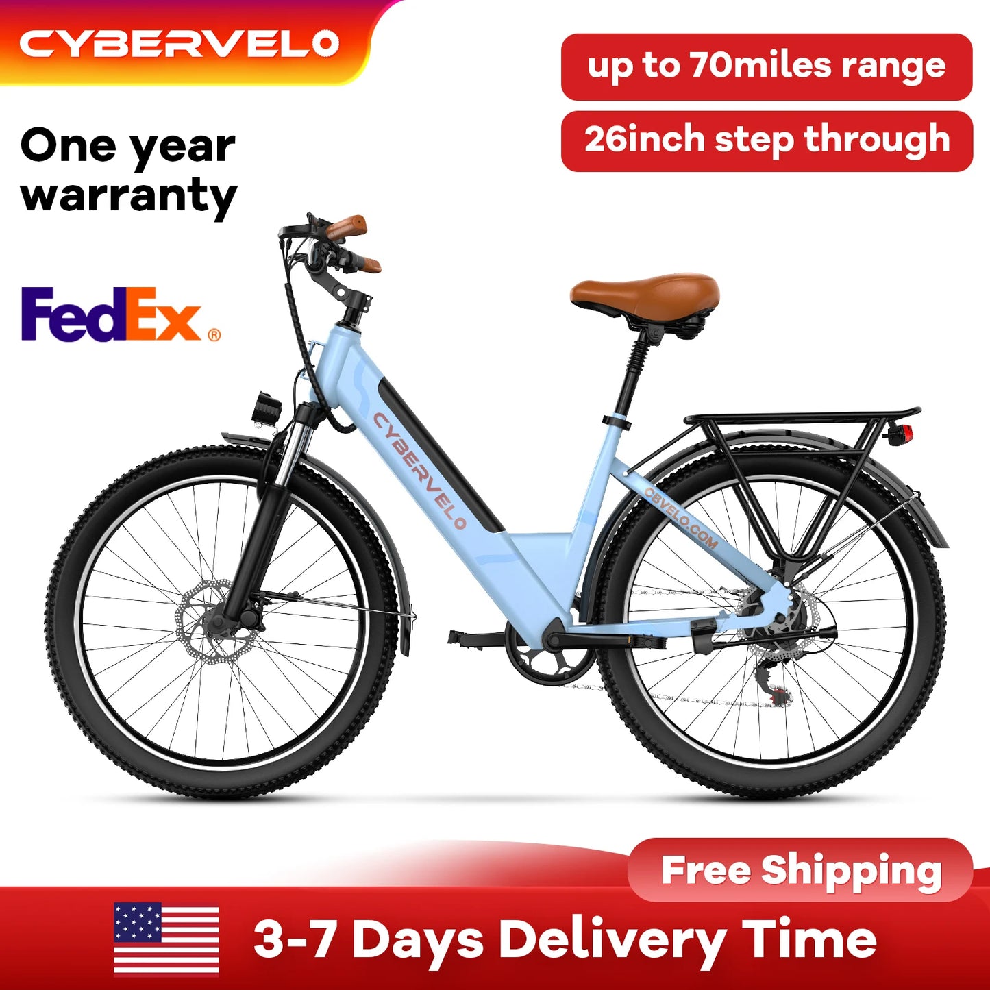 1000W Step-Through Electric Bike with Removable Battery - 80 Mile Range 28MPH City E-Bike - wEbike