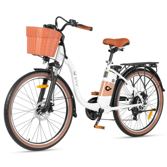 500W Electric City Bike with 37 Mile Range - 26" 7-Speed E-Bike with Front Suspension - wEbike