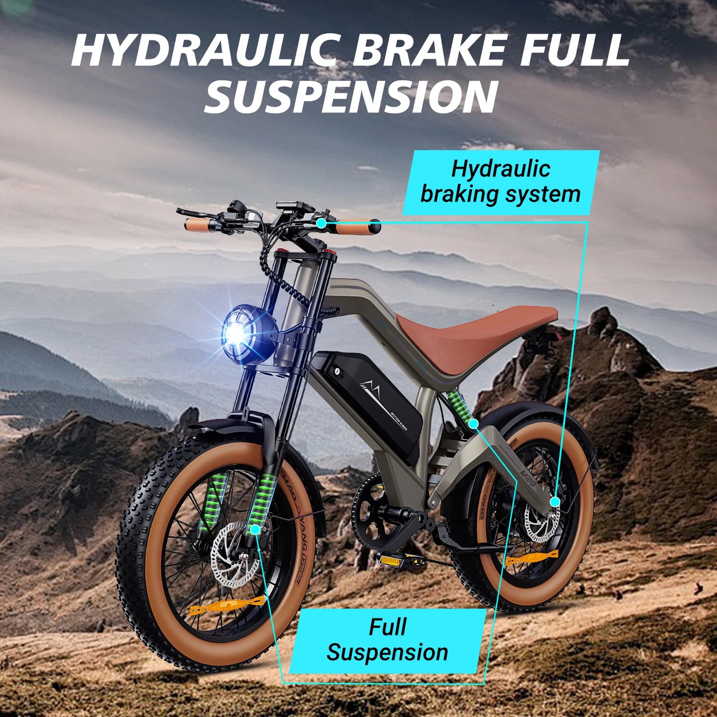 1500W Off-Road Electric Bike with Hydraulic Brakes - 40 Mile Range Fat Tire E-Bike for Adults - wEbike