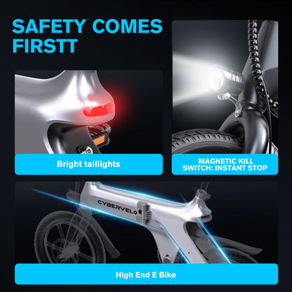 500W Folding Electric Bike for Adults - Lightweight 20MPH City E-Bike with 30 Mile Range - wEbike