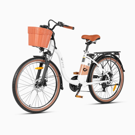500W Electric City Bike with 37 Mile Range - 26" 7-Speed E-Bike with Front Suspension - wEbike