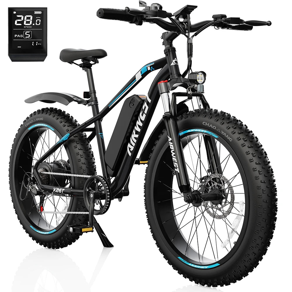 750W All-Terrain Electric Bike with 26" Fat Tires - 50 Mile Range 25MPH E-Bike for Adults - wEbike
