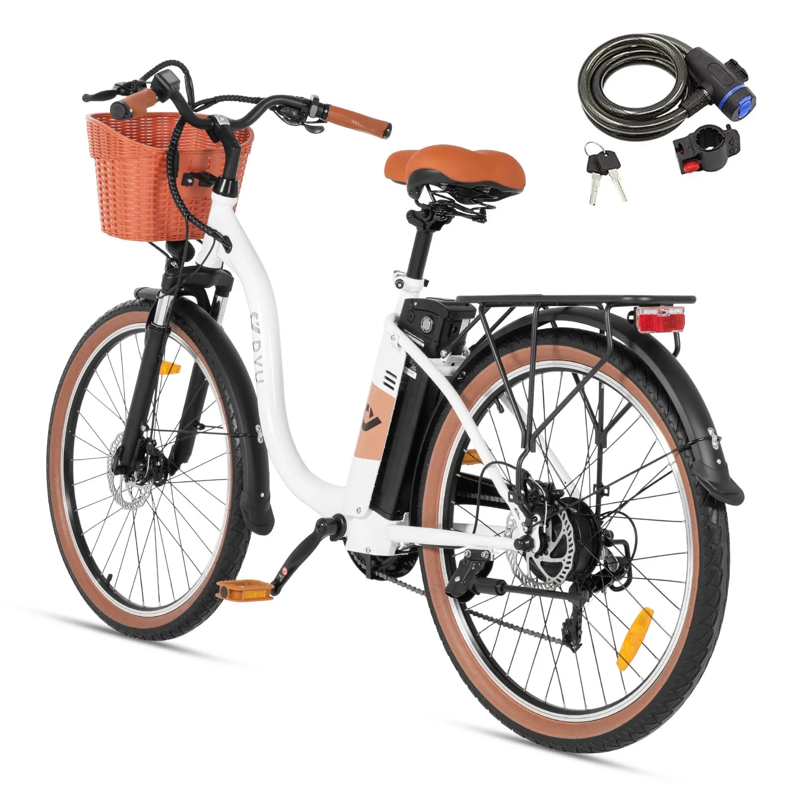 500W Electric City Bike with 37 Mile Range - 26" 7-Speed E-Bike with Front Suspension - wEbike