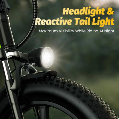 1000W Folding Electric Bike with 80 Mile Range - 28MPH Fat Tire E-Bike with Waterproof Battery - wEbike