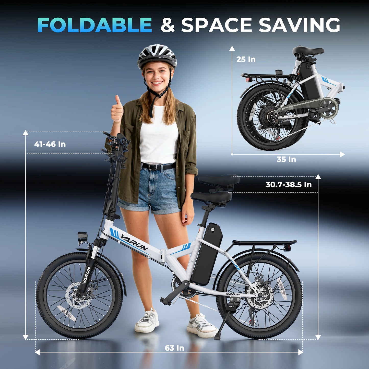 500W Folding Electric Bike with 40 Mile Range - Lightweight 20MPH City E-Bike for Adults - wEbike